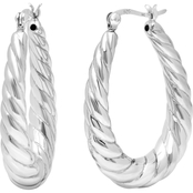 Sterling Silver Lightweight Rope Hoop Earrings
