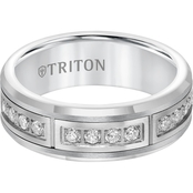 Triton Men's 7mm Diamond Tungsten Band