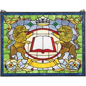 Design Toscano Lion Coat of Arms Stained Glass Window