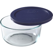 Pyrex 4-Cup Round Glass Storage Dish with Lid