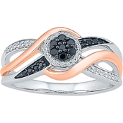 Sterling Silver and 10K Rose Gold 1/5 CTW Diamond Promise Ring