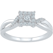 10K White Gold 1/4 CTW Diamond Promise Ring