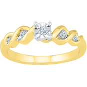10K Yellow Gold 1/10 CTW Promise Ring