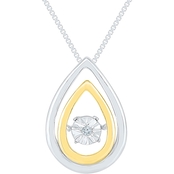 Sterling Silver And 10K Yellow Gold Diamond Accent Pendant