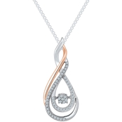 Sterling Silver And 10K Rose Gold 1/5 CTW Diamond Pendant