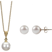 AAA Cultured Freshwater Pearl Pendant and Earrings Set
