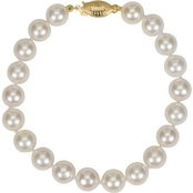 14K Yellow Gold 6-7mm AAA Cultured Freshwater Pearl Bracelet