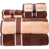 Lavish Home 100% Cotton Oakville Velour 6 Pc Towel Set