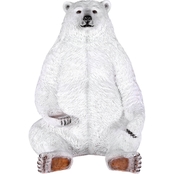 Design Toscano Sitting Pretty Oversized Polar Bear Paw Seat Statue