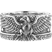 Robert Manse Designs Sterling Silver Carved Eagle Band Ring