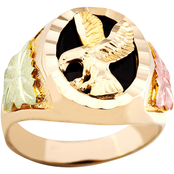 Landstrom's Black Hills Gold 10K Onyx Eagle Ring