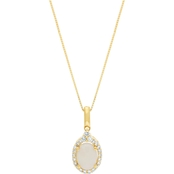 10K Gold Opal and 1/6 CTW Diamond Pendant 18 In.
