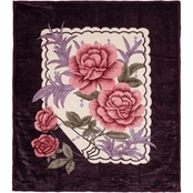 Lavish Home Rose Heavy Thick Plush Mink Blanket
