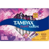 Tampax Pocket Radiant Regular Absorbency Unscented Compact Tampons 32 ct.