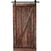 Merry Products Distressed Smoke Finish Farm Style Sliding Door