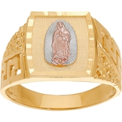 Latin Treasures 14K Tricolor Gold Guadalupe Ring, Size 10