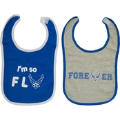 Trooper Clothing Infants Air Force Graphic Cotton Bibs 2 pc. Set