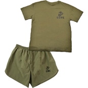 Trooper Clothing Little Kids Marine PT Tee and Shorts 2 pc. Set