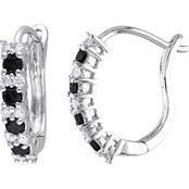 Diamore 1/2 CTW Black and White Diamond Earrings in 10k White Gold