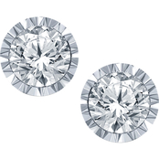 10K White Gold 1/2 CTW Miracle Plate Stud Earrings