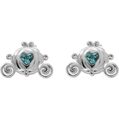 Disney Sterling Silver Crystal Princess Carriage Studs