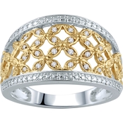10K White and Yellow Gold 1/10 CTW TDW Diamond Anniversary Ring