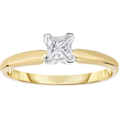 14K Gold 1 ct. Princess Cut Diamond Solitaire Ring