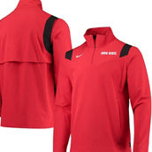 Nike Men's Scarlet Ohio State Buckeyes 2021 Team Coach Quarter-Zip Jacket