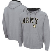 Colosseum Men's Heathered Gray Army Black Knights Arch & Logo 3.0 Full-Zip Hoodie