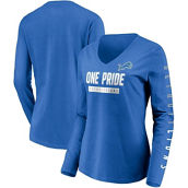Fanatics Women's Fanatics Blue Detroit Lions Slogan V-Neck Long Sleeve T-Shirt