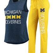 Concepts Sport Women's Maize/Navy Michigan Wolverines Tank Top & Pants Sleep Set
