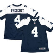 Nike Youth Dak Prescott Navy Dallas Cowboys Throwback Game Jersey