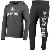 Men's Concepts Sport Heathered Black/Heathered Charcoal Army Black Knights Meter Long Sleeve Hoodie T-Shirt & Jogger Pants Set