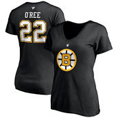 Fanatics Branded Women's Willie O'Ree Black Boston Bruins Authentic Stack Retired Player Name & Number V-Neck T-Shirt