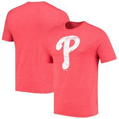 Fanatics Branded Men's Red Philadelphia Phillies Weathered Official Logo Tri-Blend T-Shirt