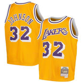 Mitchell & Ness Youth Magic Johnson Gold Los Angeles Lakers Swingman Throwback Jersey