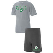 Concepts Sport Men's Gray/Heathered Charcoal Boston Celtics T-Shirt and Shorts Sleep Set