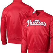 Pro Standard Men's Red Philadelphia Phillies Wordmark Satin Full-Snap Jacket
