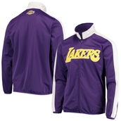 G-III Sports by Carl Banks Men's Purple/White Los Angeles Lakers Zone Blitz Tricot Full-Zip Track Jacket