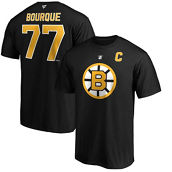 Fanatics Branded Men's Ray Bourque Black Boston Bruins Authentic Stack Retired Player Name & Number T-Shirt