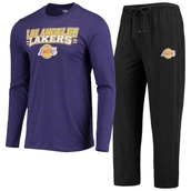 Concepts Sport Men's Purple/Black Los Angeles Lakers Long Sleeve T-Shirt & Pants Sleep Set