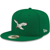 New Era Men's Kelly Green Philadelphia Eagles Omaha Throwback 59FIFTY Fitted Hat