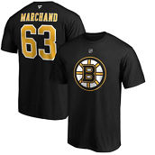 Fanatics Branded Men's Brad Marchand Black Boston Bruins Team Authentic Stack Name & Number T-Shirt