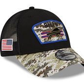 New Era Men's Black/Camo Buffalo Bills 2021 Salute To Service Trucker 9FORTY Snapback Adjustable Hat