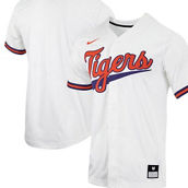 Nike Men's White Clemson Tigers Replica Full-Button Baseball Jersey