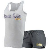 Concepts Sport Women's Heathered Gray/Charcoal LSU Tigers Anchor Tank Top & Shorts Sleep Set