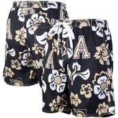 Wes & Willy Men's Black Army Black Knights Floral Volley Logo Swim Trunks