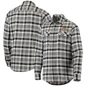 Antigua Men's Black/Gray Chicago Blackhawks Ease Plaid Button-Up Long Sleeve Shirt