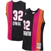 Mitchell & Ness Men's Shaquille O'Neal Black Miami Heat Hardwood Classics Swingman Jersey