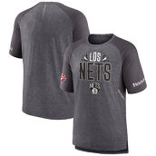 Fanatics Branded Men's Heathered Gray Brooklyn Nets 2022 Noches Ene-Be-A Core Shooting Raglan T-Shirt